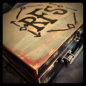 Handpainted, customized ,wooden treasure box